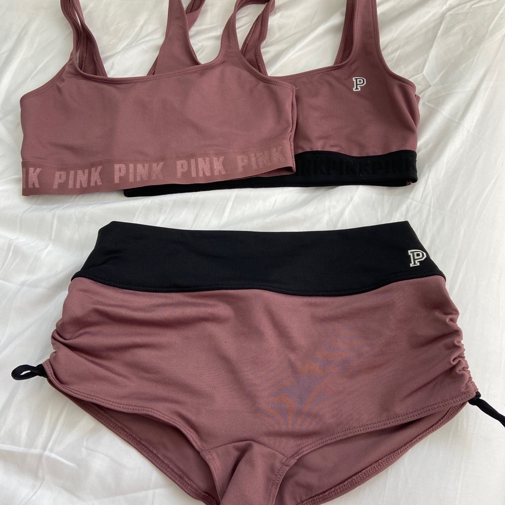 PINK gym to swim bathing suit & workout set